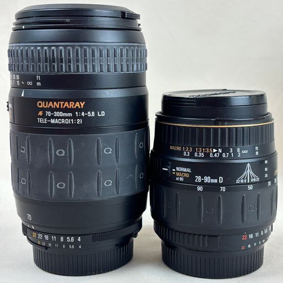 Nikon N65 35mm SLR Film Camera Bundle w/ 2 Quantaray Lenses 28-90mm 70-300mm - Picture 3 of 12